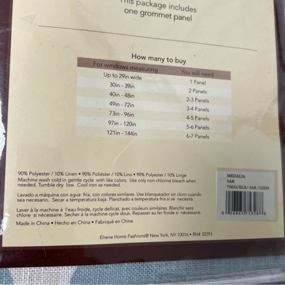 ANDOVER MILLS Medalia Urbano Semi-Sheer Single Curtain Panel 52 in x 95 NEW - Picture 5 of 5